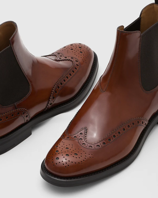 Ketsby Wg Polished Fumè Brogue Chelsea Boot