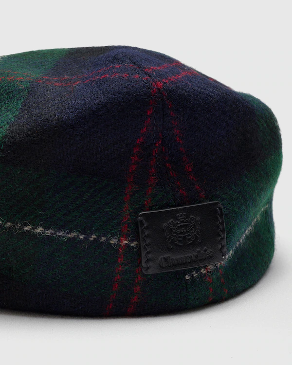 Driving cap Shetland Wool Tartan Fabric Driver Cap