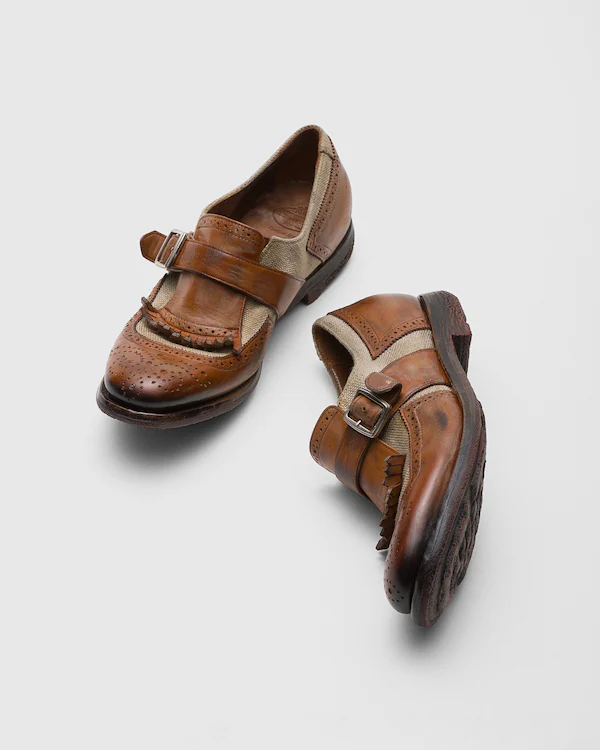 Shanghai W 150Th Anniversary Monk Straps in calfskin and fabric