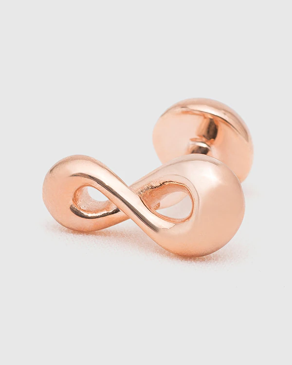 Infinity Cufflink Rose Gold Plated Infinity Knot