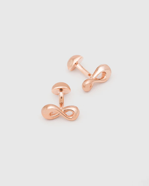 Infinity Cufflink Rose Gold Plated Infinity Knot