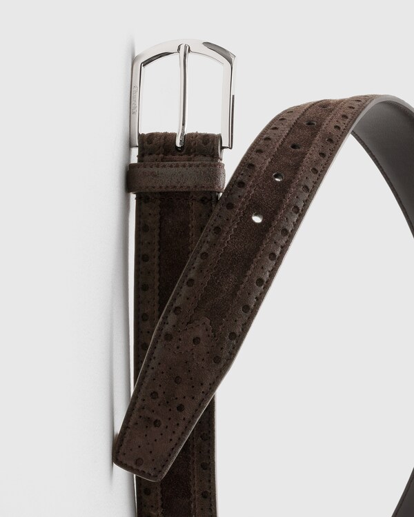 Belt Brogue Antique Suede Belt