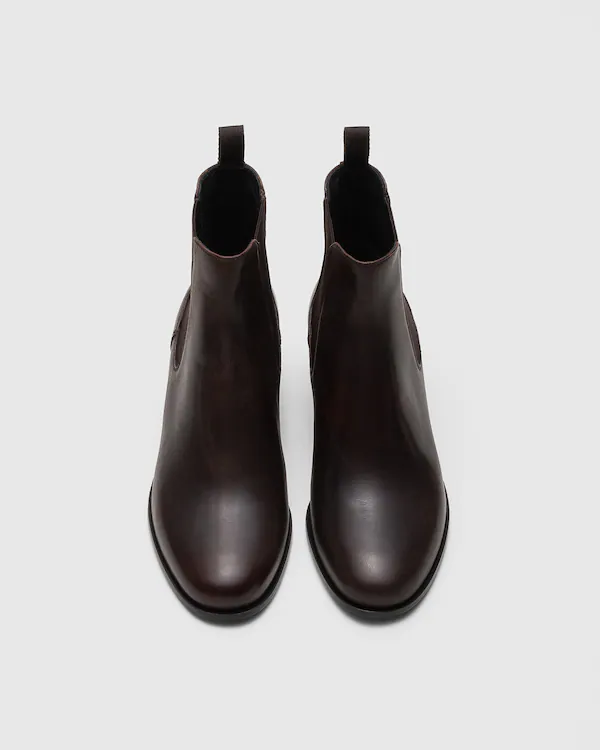 Otillie Polished Fumé Leather Chelsea Boot