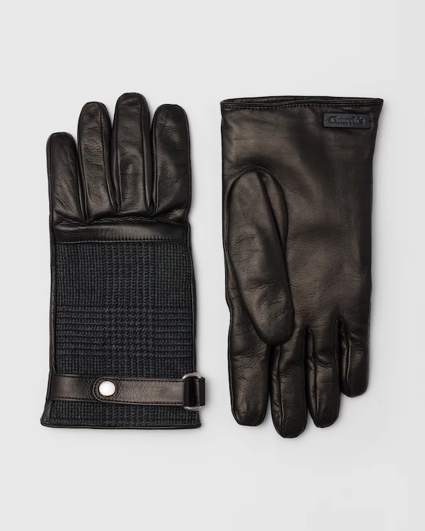 Mens Gloves Nappa and Prince of Wales Wool Men's Gloves