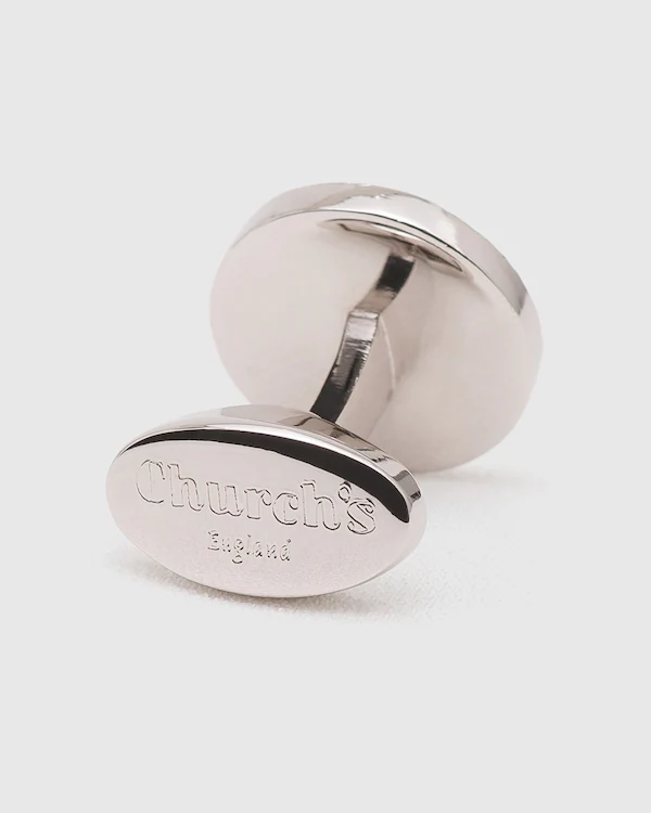Strata Cufflink Rhodium Plated Textured
