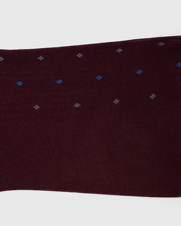 Contrast Diamond Socks Cotton Dot Short