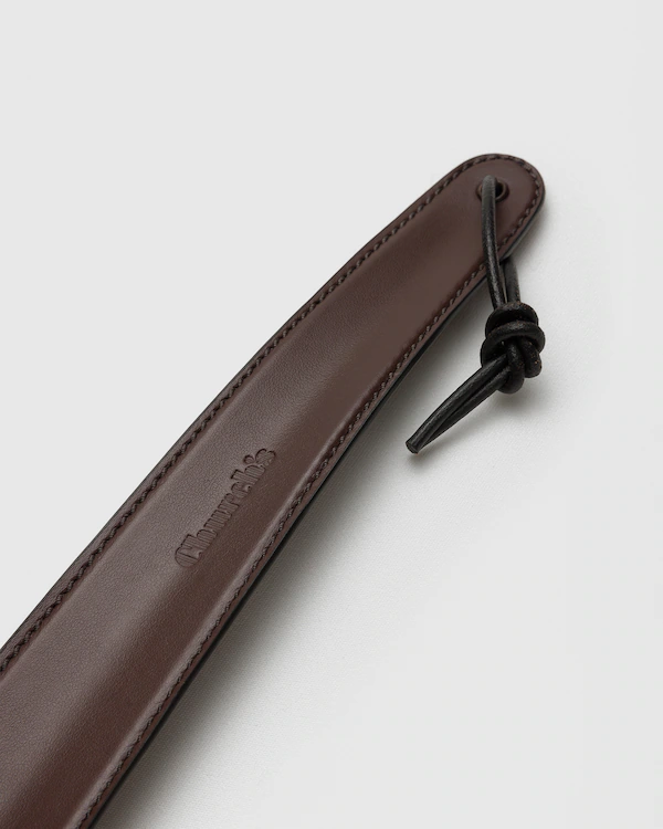 Metal and leather shoe horn Leather-covered Metal Shoe Horn