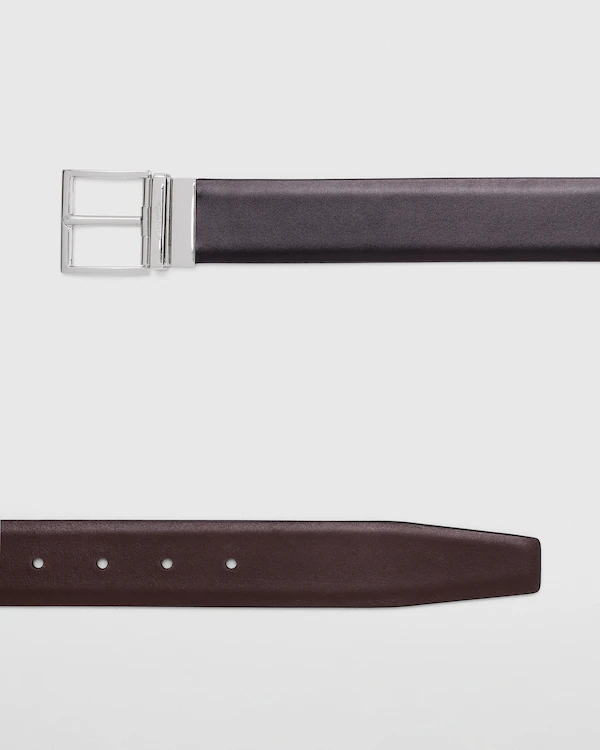 Reversible Facet Buckle Belt Calf Leather