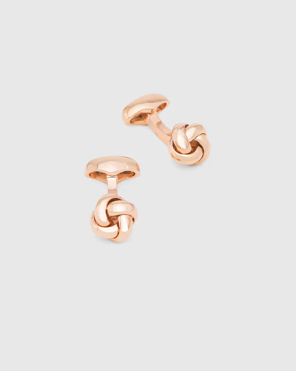 Knotted Cufflink Rhodium Plated Knot