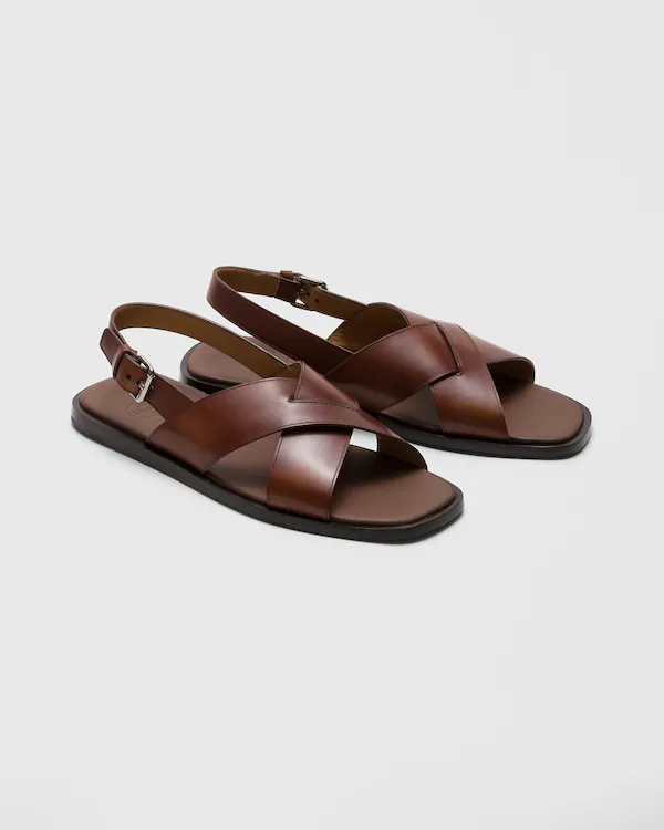 Offley Bleached Calfskin Crisscross Sandal