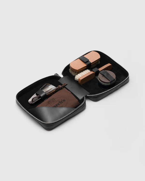 Travel Shoe Care Kit Essential Shoe Care Cleaning Kit in Deer Print Calfskin
