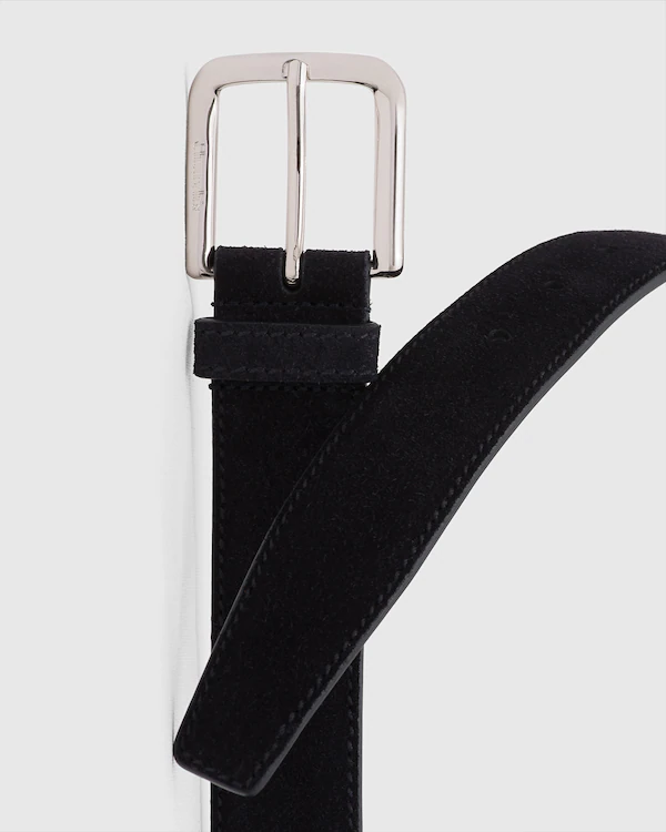 Square Buckle Belt Castoro Suede