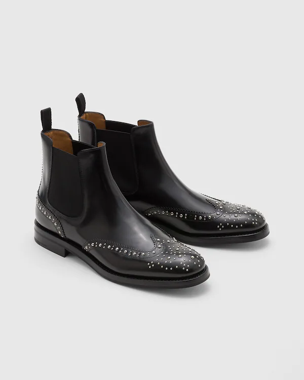 Ketsby Met. Polished Binder Chelsea Boot with Studs