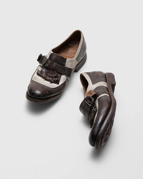Shanghai W Glacé calf and Nubuck Monk Strap