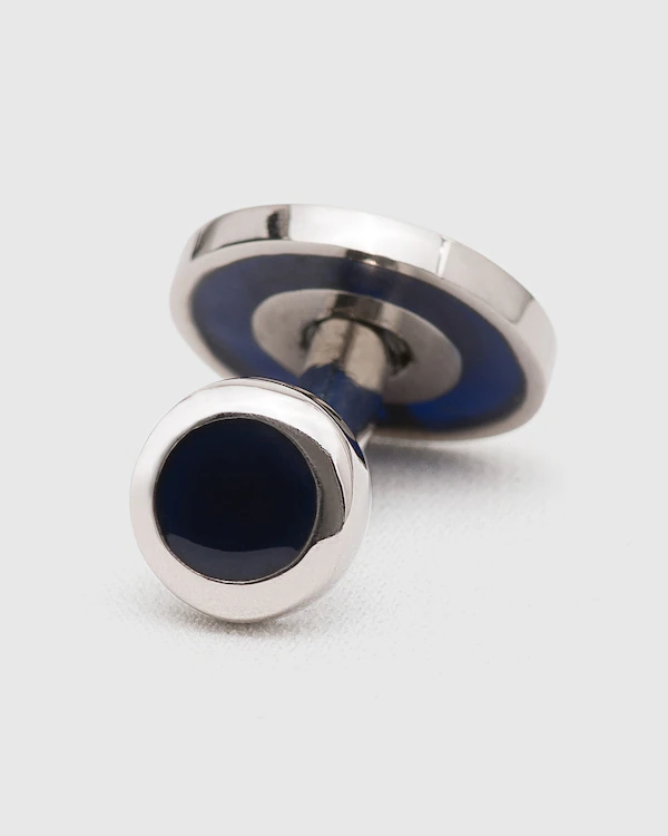 Floating Stone Cufflinks Catseye & Rhodium Plated Oval