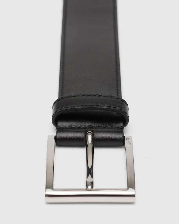 Elongated Buckle Belt Calf Leather Belt