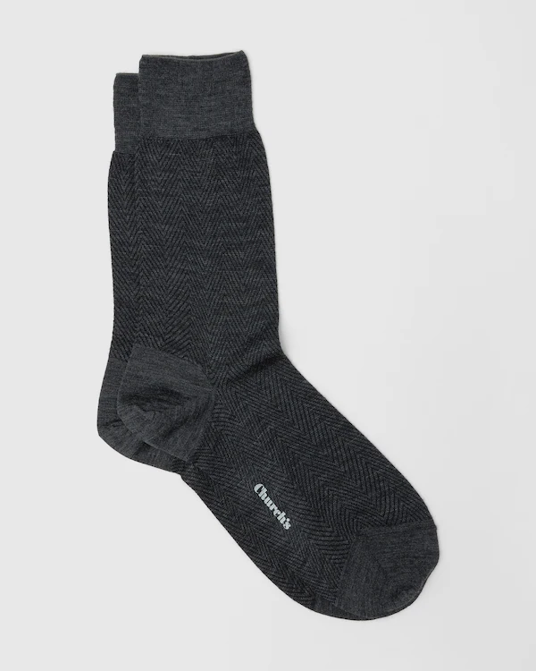 Socks with a herringbone pattern Herringbone Wool Socks